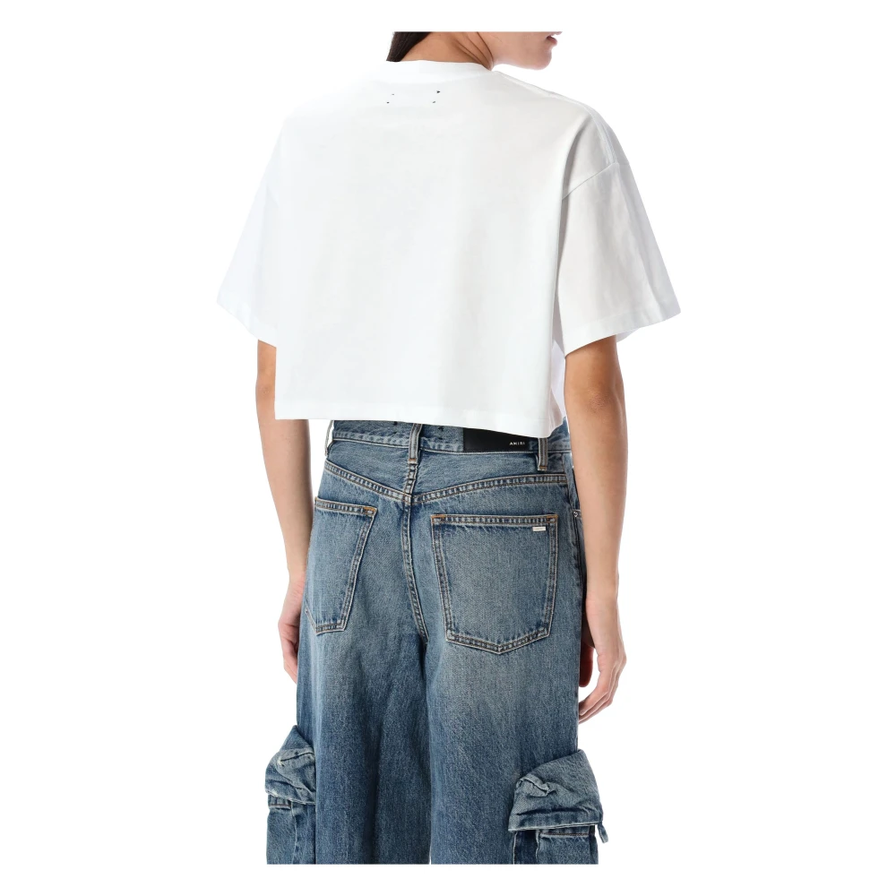 Amiri Witte Arts District Cropped Tee White Dames