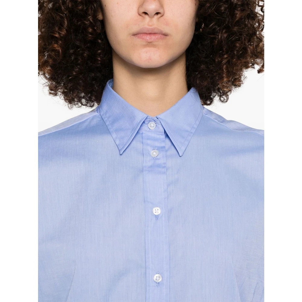 Fay Blauw Klassieke Kraag Raglan Mouw Shirt Blue Dames
