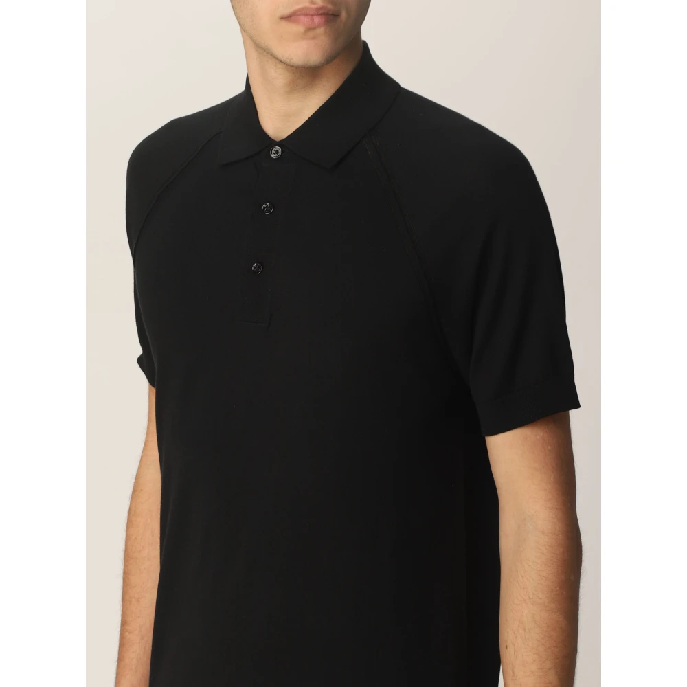 Paolo Pecora Gebreide Polo Black Heren