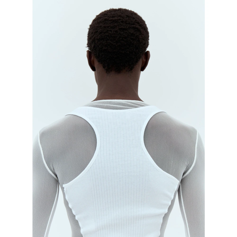 Jean Paul Gaultier Mesh Panel Top White Heren