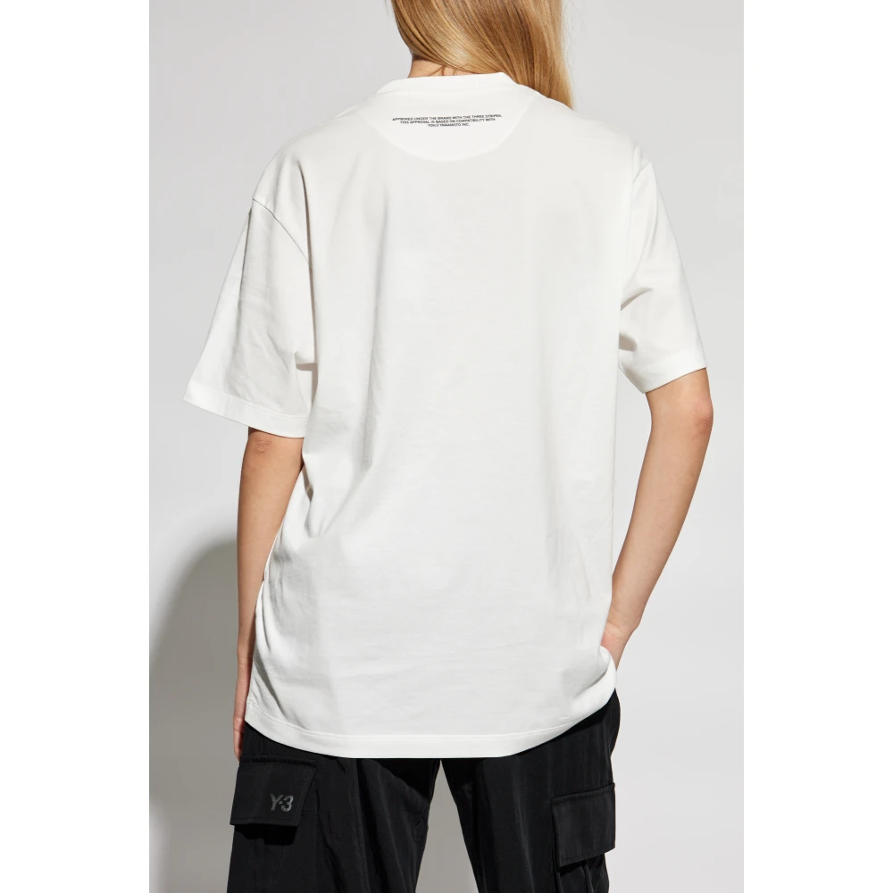 Y-3 T-shirt met bedrukt logo White Heren