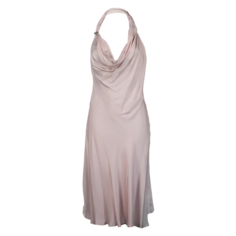 Diesel Women's Pink Midi Dresses, Xs, Pale Draped Dress