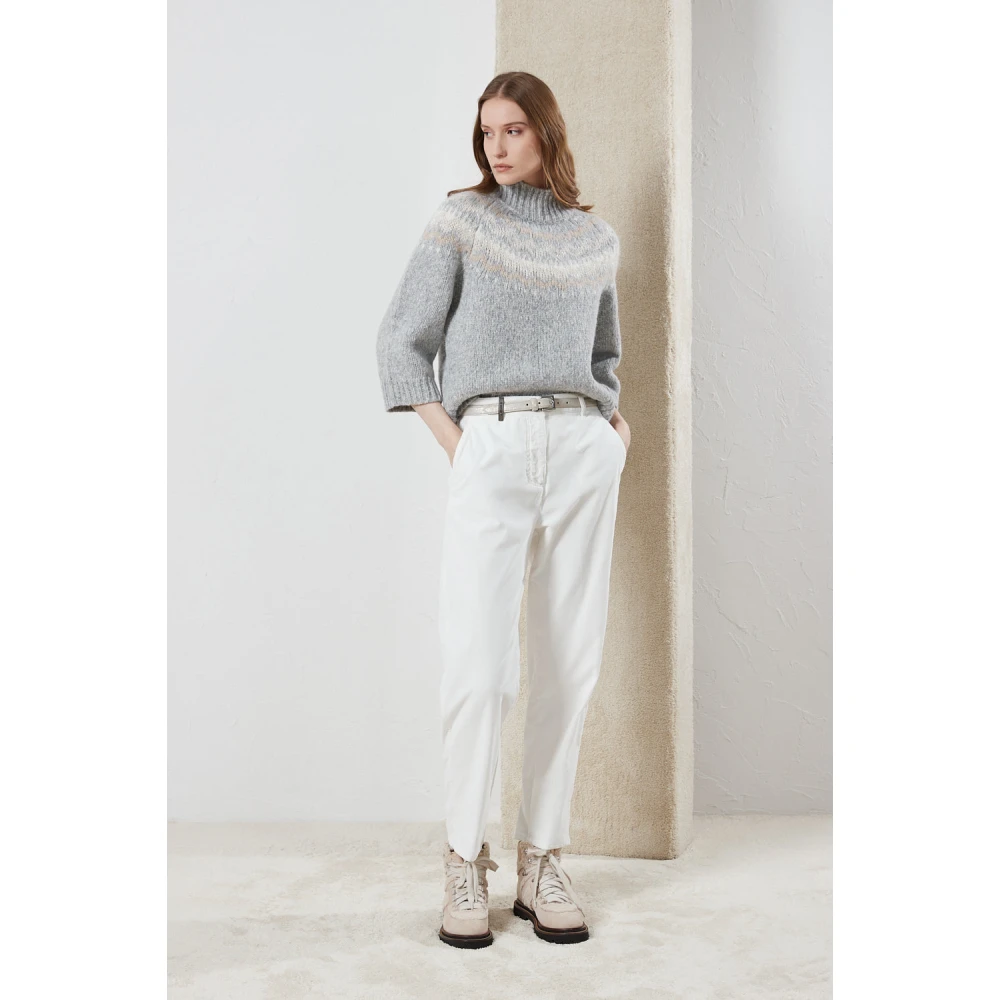 PESERICO Needlecord wortelbroek White Dames