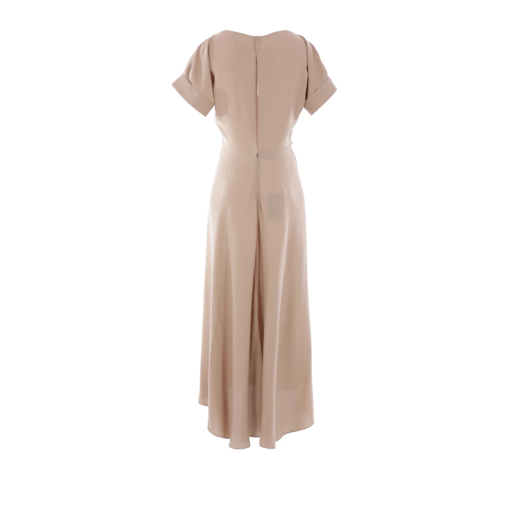 Giorgio Armani Beige Zijden Georgette Boothals Jurk Beige Dames