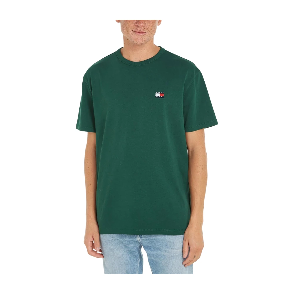 Tommy Jeans Regeneratief Katoenen Badge T-Shirt Green Heren