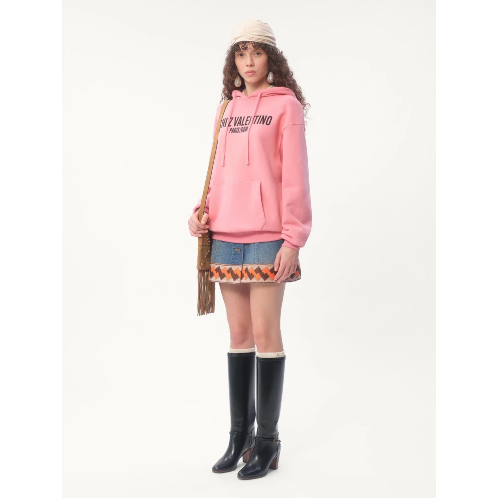 Valentino Garavani Roze Sweaters met Chez Valentino Print Pink Dames