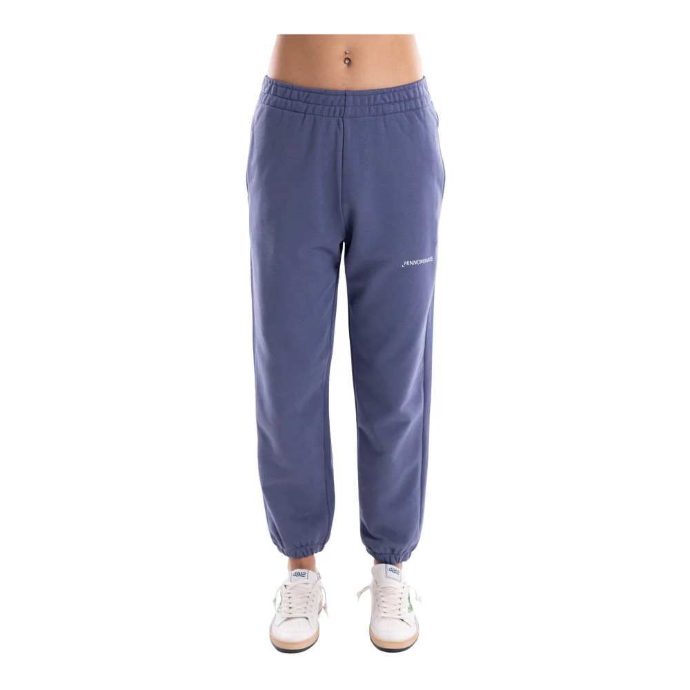 Hinnominate Women's Blue Cotton Joggers - Sweatpants - L - Trousers