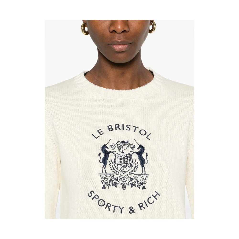 Sporty & Rich Ecru Crew Neck Sweater Beige Dames