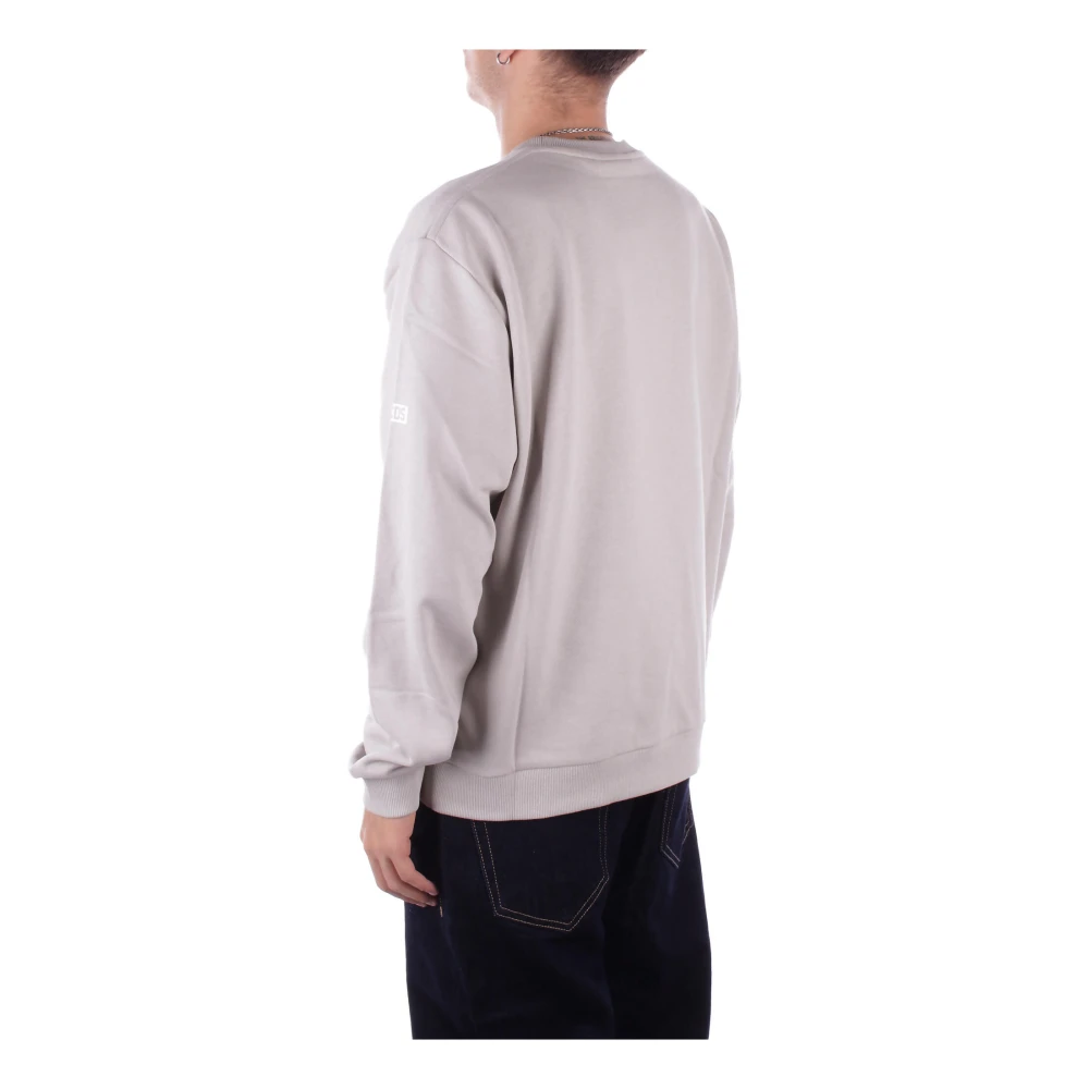Gcds Grijze Logo Sweater Unisex Katoen Gray Heren