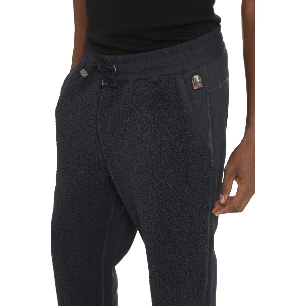 Parajumpers Katoenen blend broek met fleece inzetstukken Blue Heren