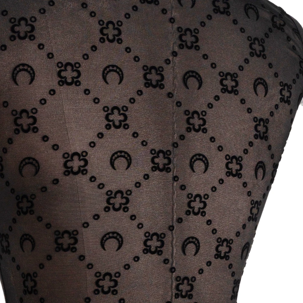 Marine Serre Zwarte Tankjurk met Moonogram Paneel Black Dames
