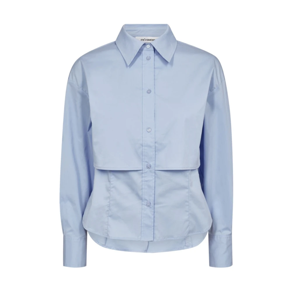 Co'Couture Lichtblauwe Dubbellagige Blouse Sandy Blue Dames