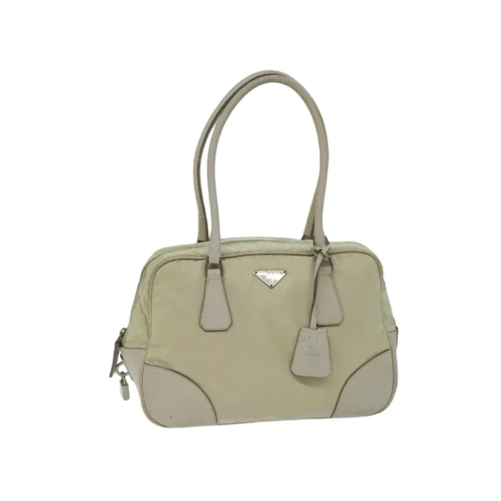 Prada Vintage Pre-owned Nylon prada-bags Beige Dames