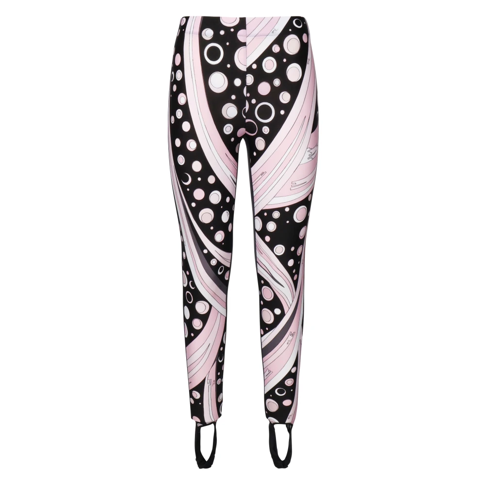 EMILIO PUCCI Elastische taille Ribbroek Zwart Roze Multicolor Dames