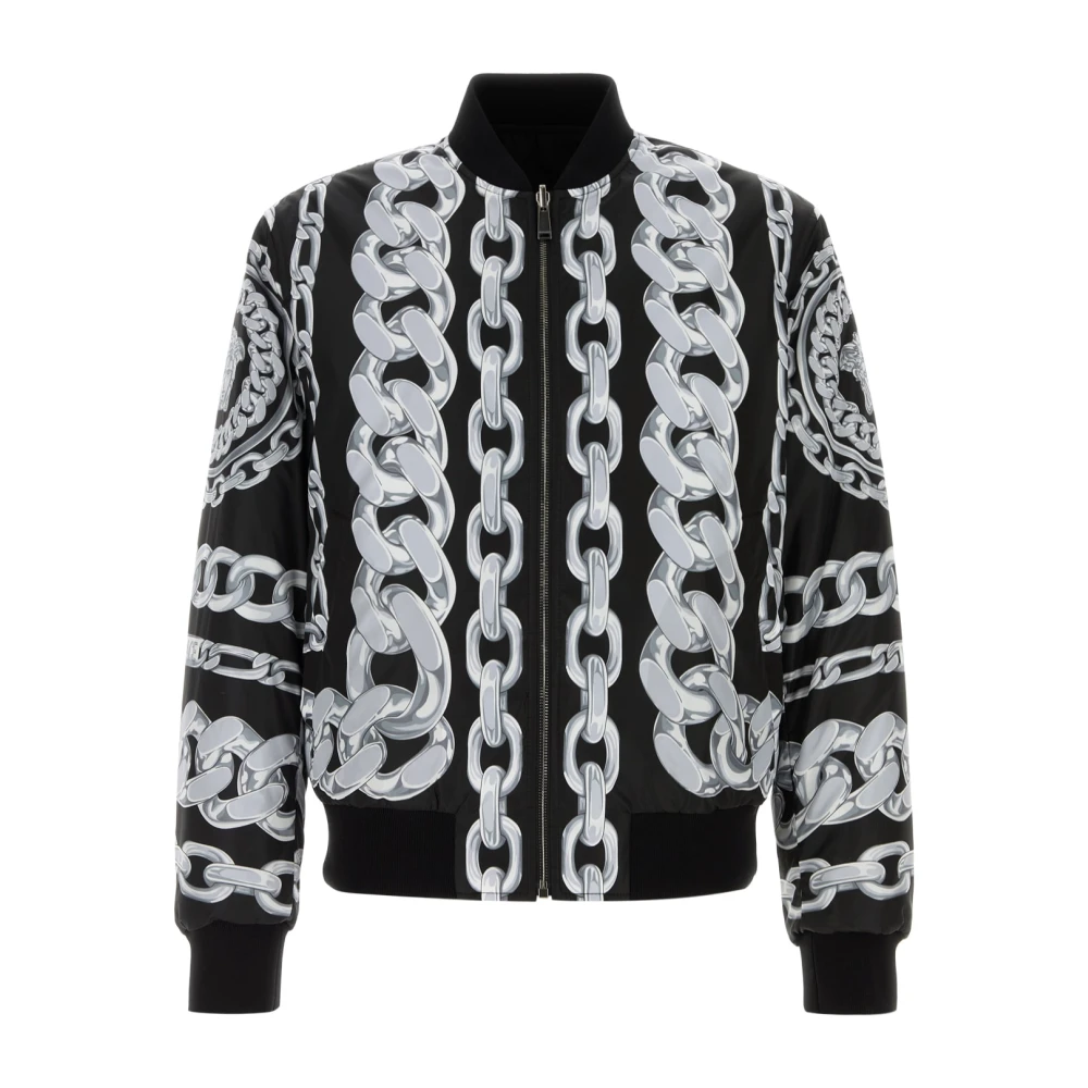 Versace Omkeerbare Kettingprint Blazers en Vesten Black Heren