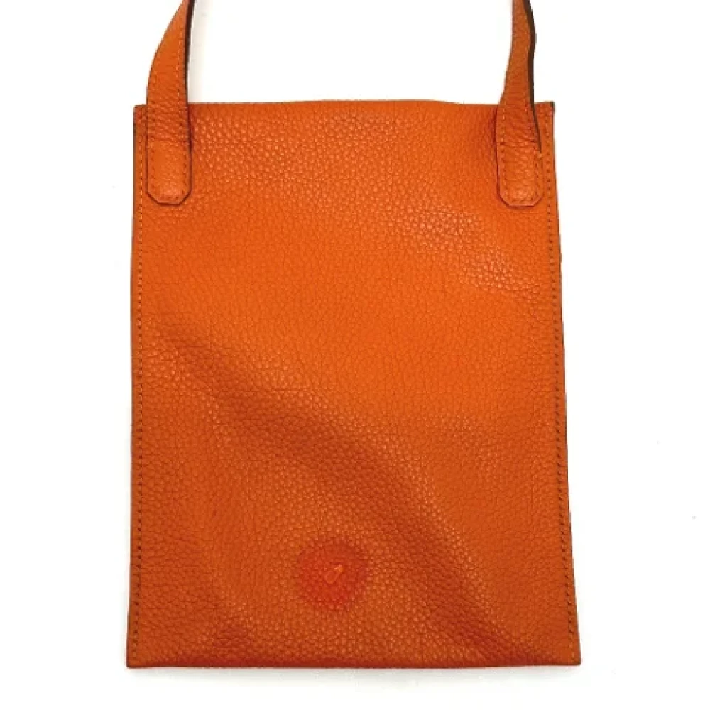 Hermès Vintage Pre-owned Canvas shoulder-bags Orange Dames