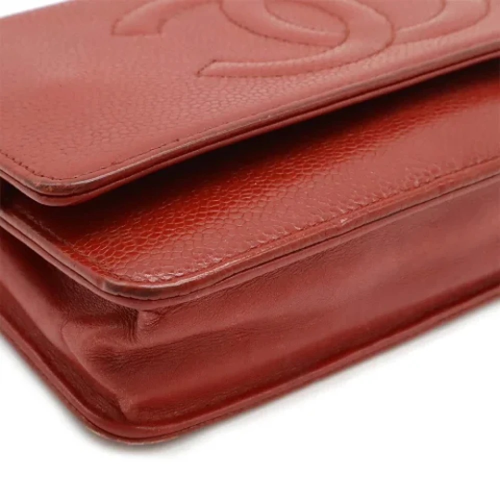 Chanel Vintage Pre-owned Leather shoulder-bags Red Dames
