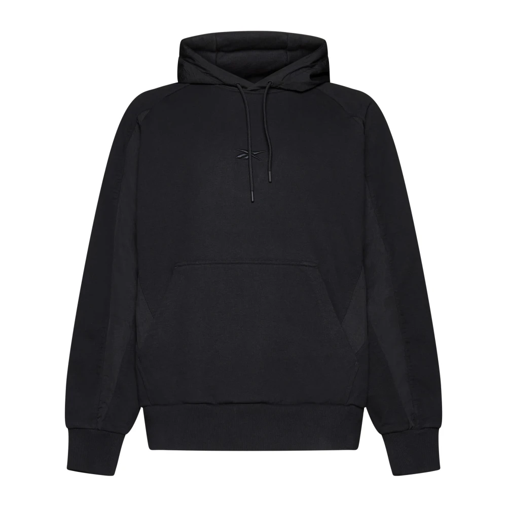 Reebok Zwarte Geweven Geblokkeerde Hoodie Black Heren