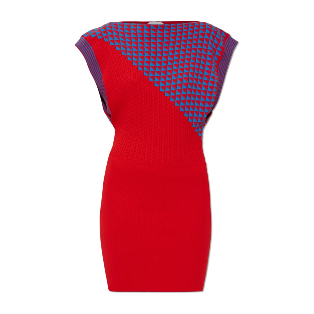 Versace Mujer Rojo - Cotton Knit Mini Dress - Dresses - 2XS