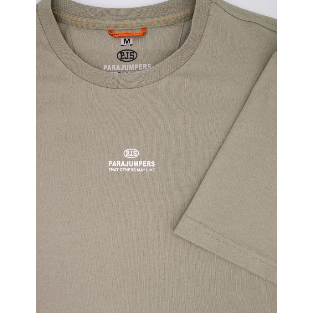Parajumpers Hybride Crewneck Katoenen T-shirt met Zak Green Heren