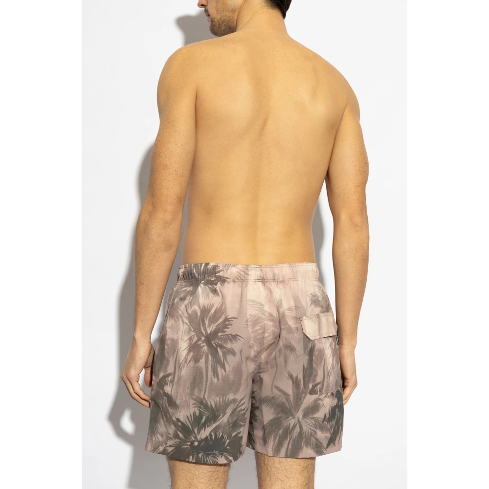 Palm Angels Zwembroek met print Gray Heren
