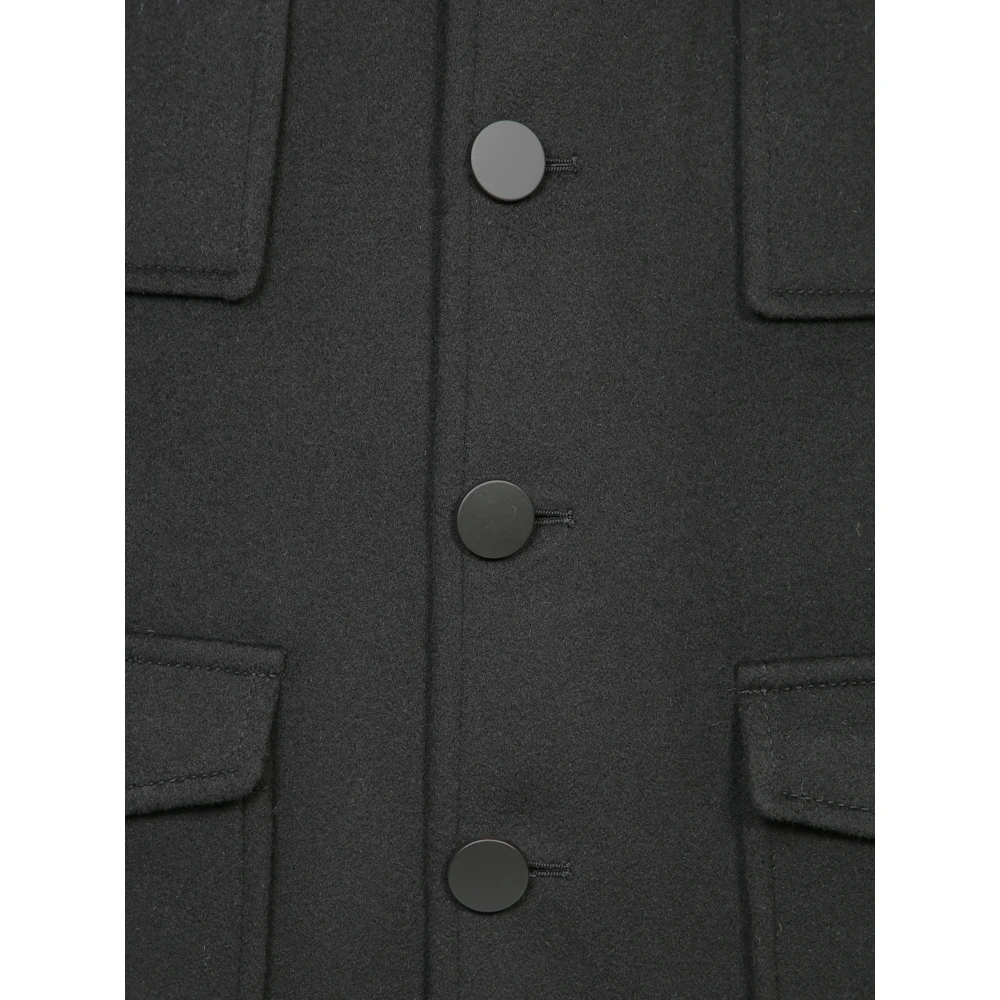 Tagliatore Zwarte Overhemd Klassieke Kraag Knoopsluiting Black Heren