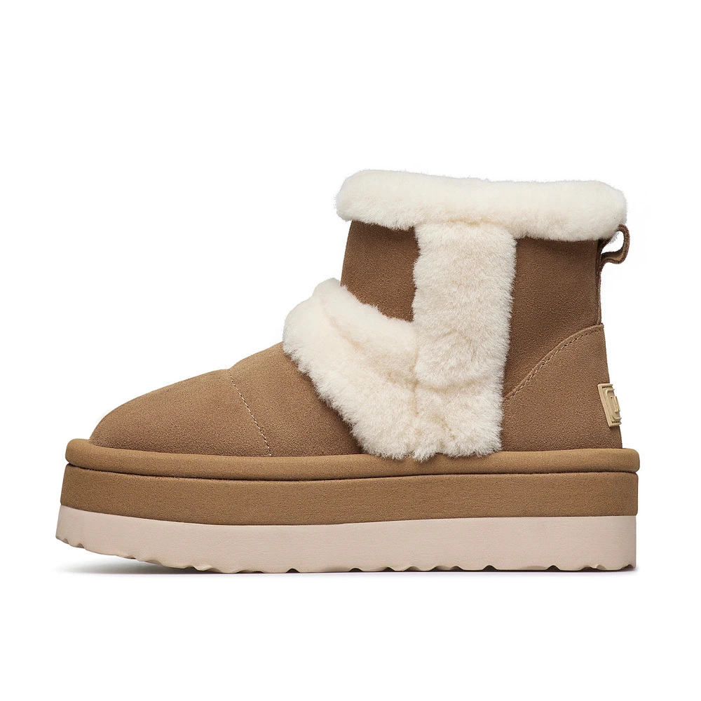 Loriblu Kvinno Beige Skor Dam, 40 Eu, Fuskpäls, Ankelboots I Mocka Med Fuskpälsfoder
