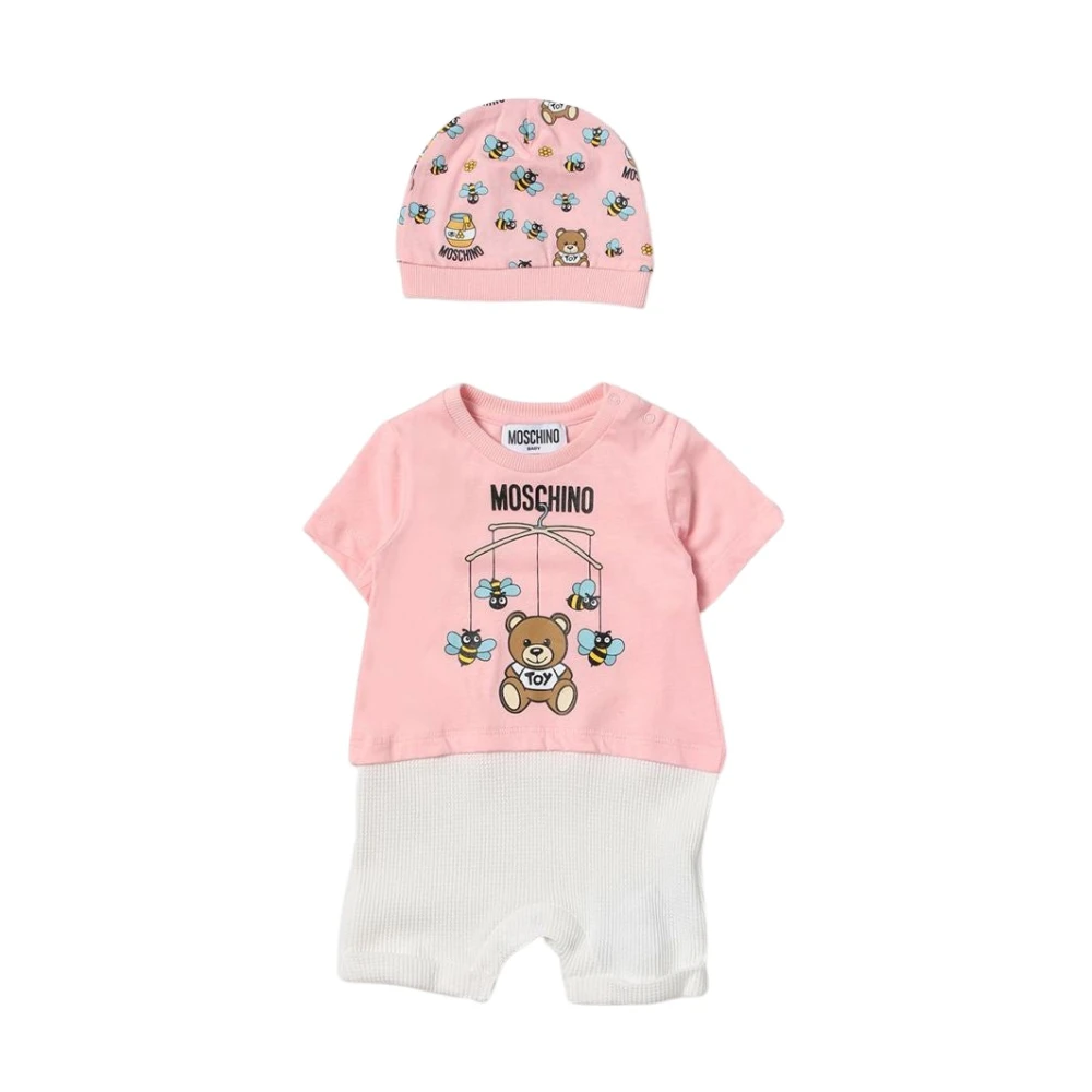 Moschino Teddy Toy Bomullsset Pink, Flicka