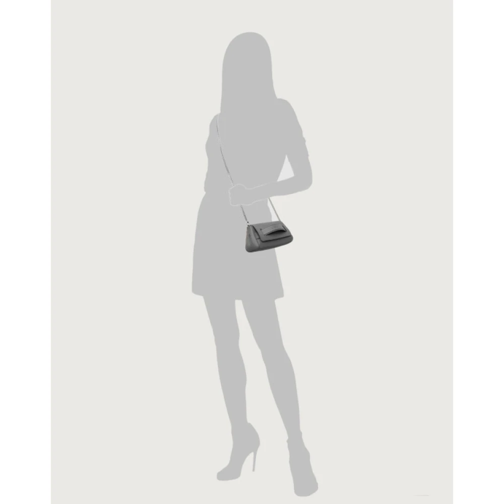 Orciani Nappa Chain Clutch in leer Black Dames