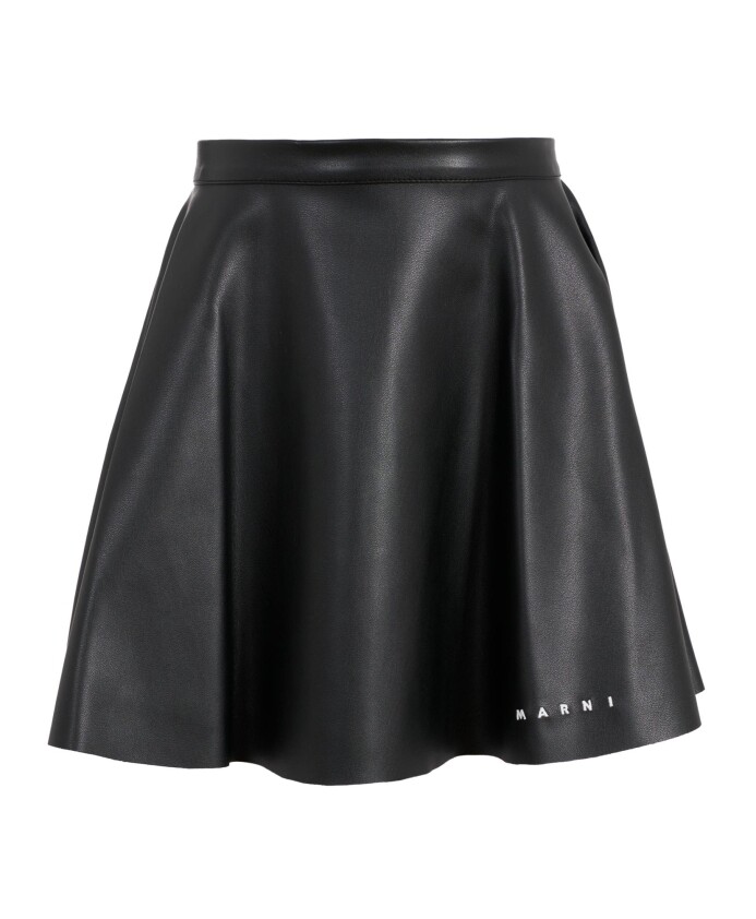 jupe-en-similicuir-noir-avec-logo-brode