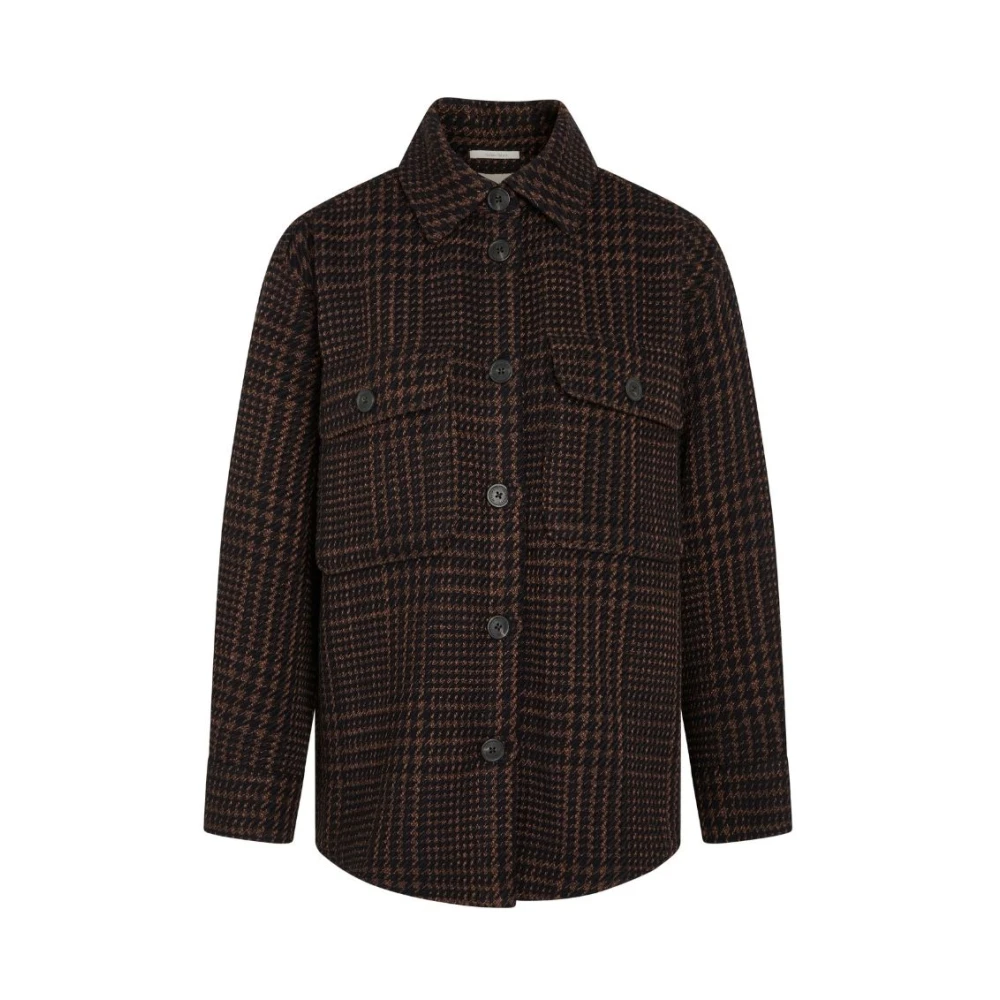 Heartmade Bruin Geruit Oversized Overhemd Jas Brown Dames