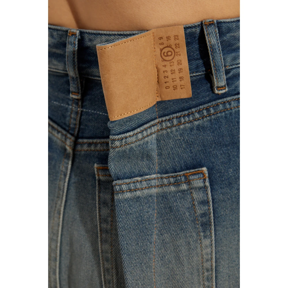 MM6 Maison Margiela Denim rok met vintage effect Blue Dames