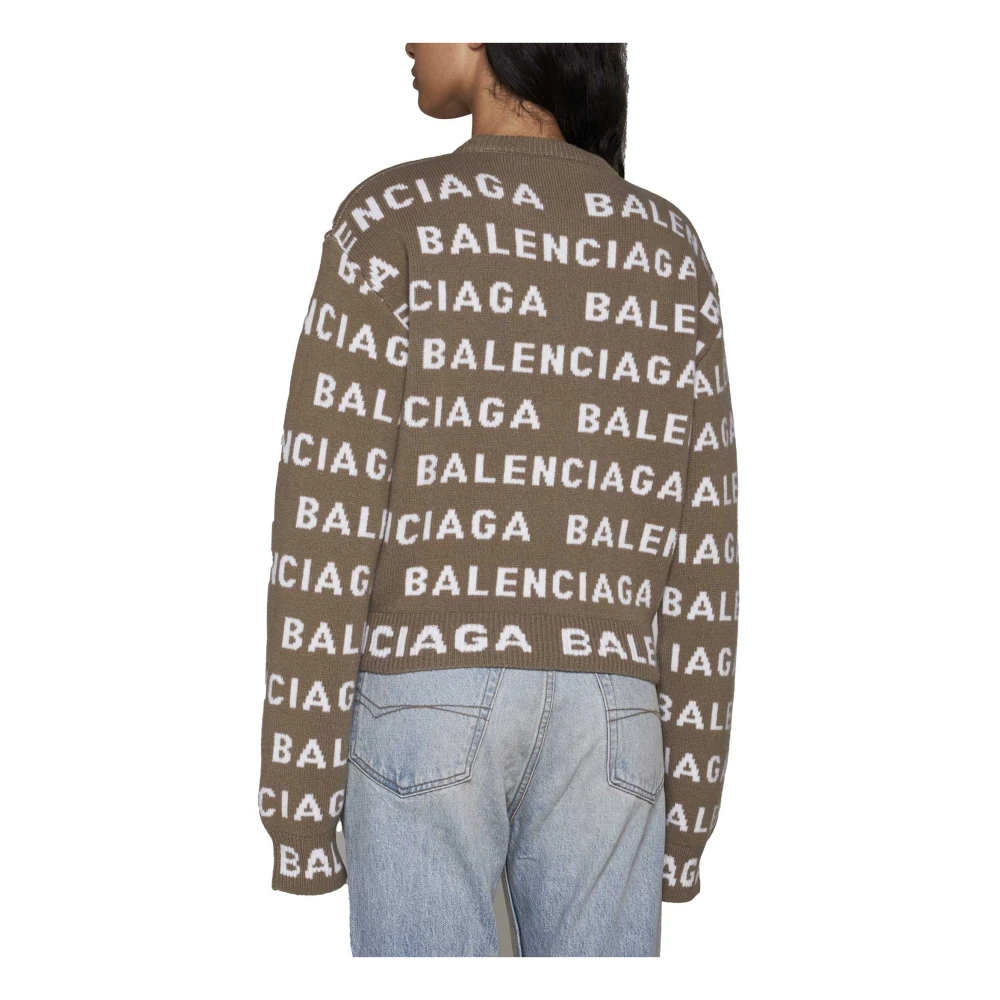 Balenciaga Stijlvolle Sweaters in Wit Blauw Multicolor Dames