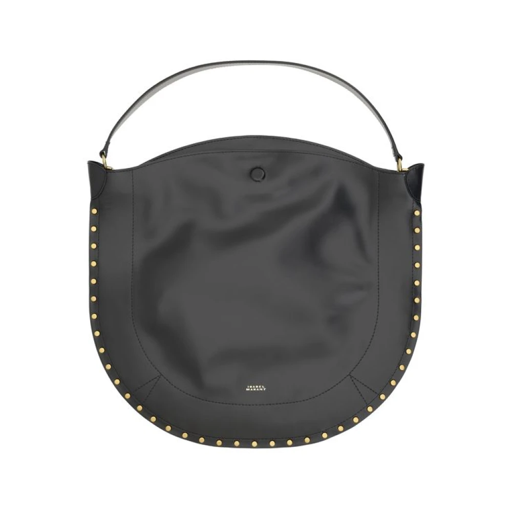 Isabel marant Geometrische leren hobo tas met plat handvat Black Dames