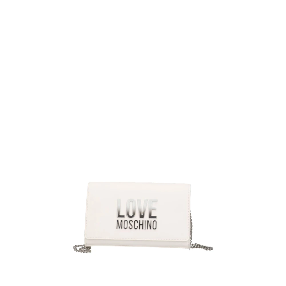 Moschino Witte Schoudertas met Gouden Details White Dames