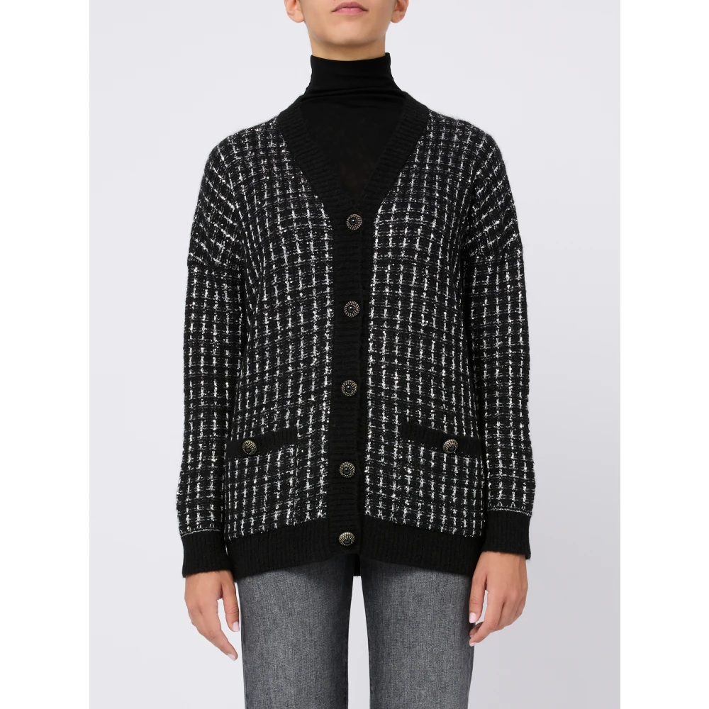 D.Exterior Zwart-witte knoopvest Black Dames