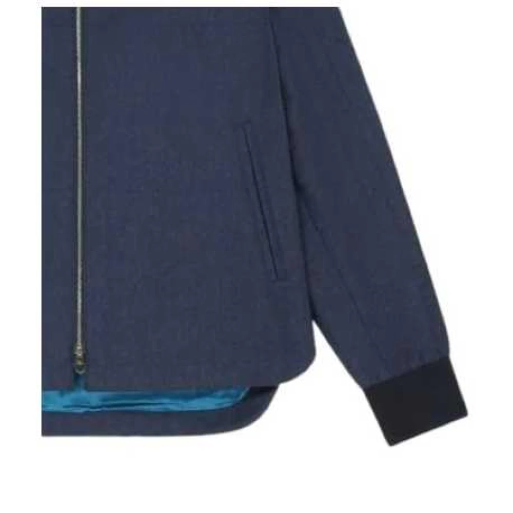 Paul Smith Blauwe Wol Kasjmier Gewatteerde Ritsjas Blue Heren