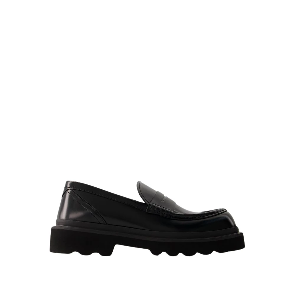 Dolce & Gabbana Zwarte Penny-Slot Loafers van Lakleer Black Heren
