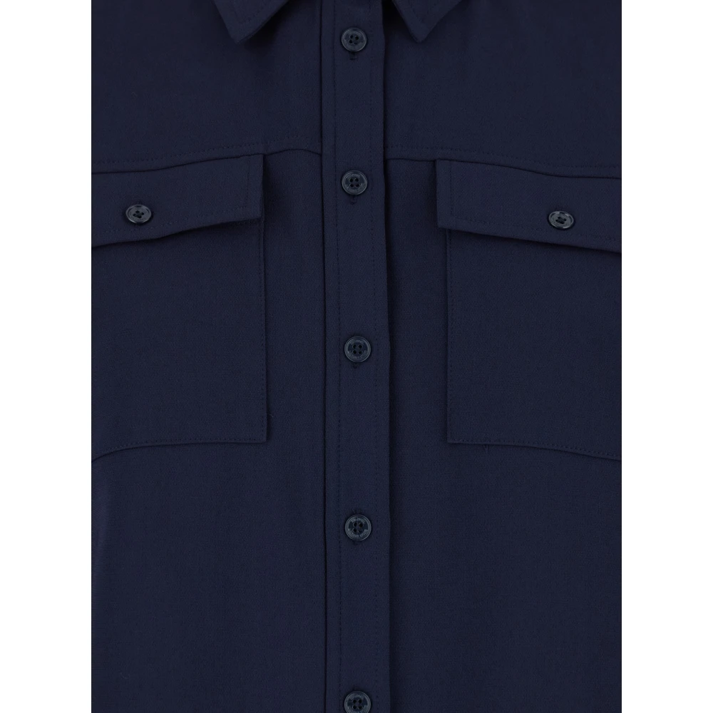 Michael Kors Aansluitende Army Shirt Blue Dames
