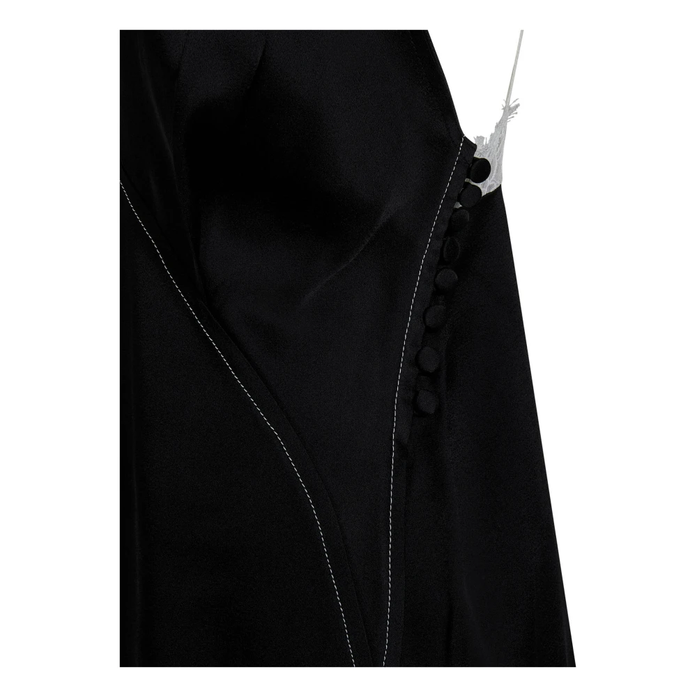 Victoria Beckham Zwart Kant Inzet Top Aw24 Black Dames