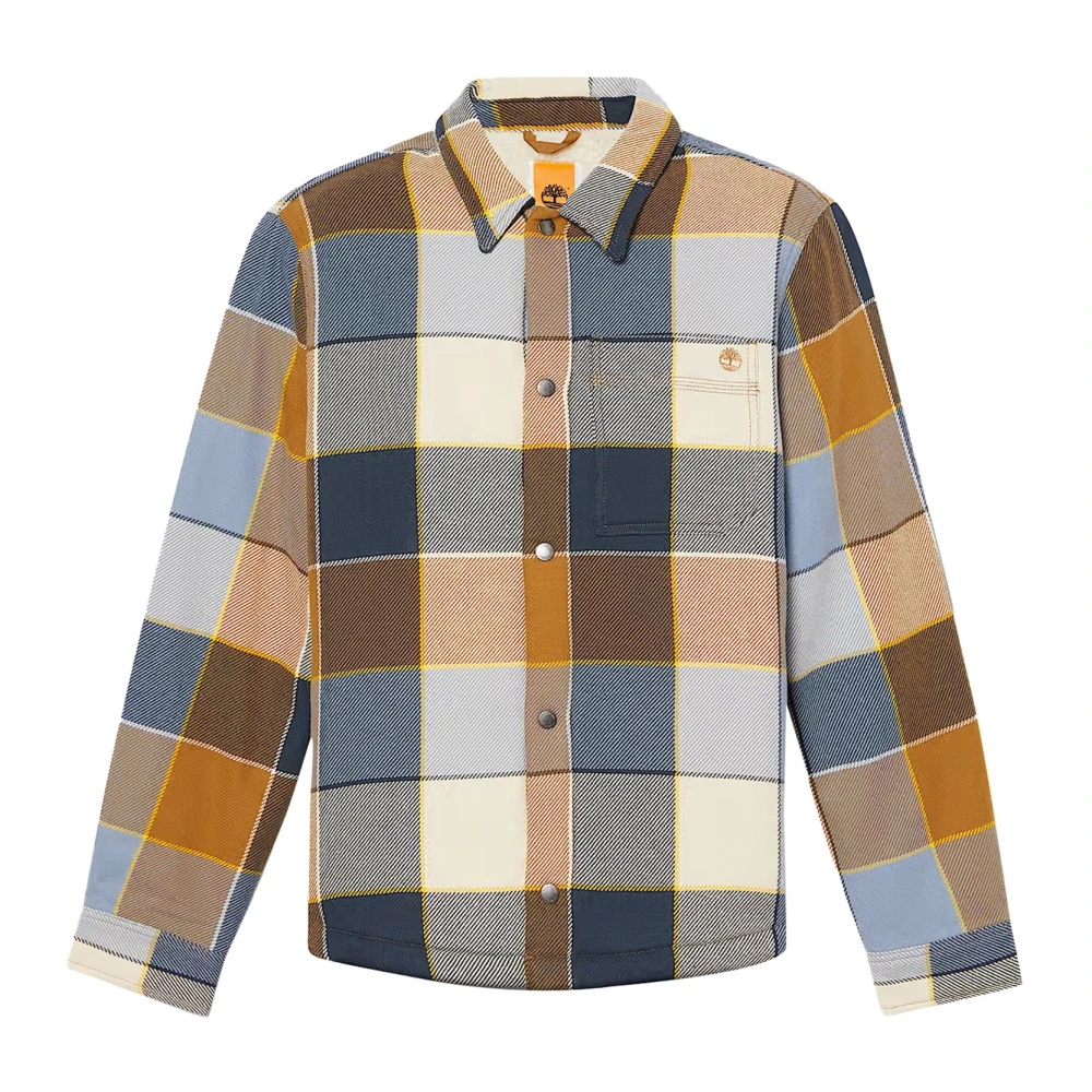 Timberland Gele Geruite Fleece Gevoerde Herenoverhemd Multicolor Heren