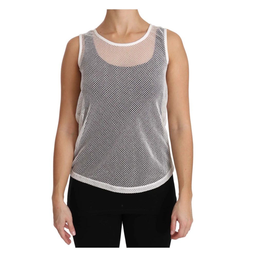 Dolce & Gabbana Women's White Elegant Sheer Sleeveless Top