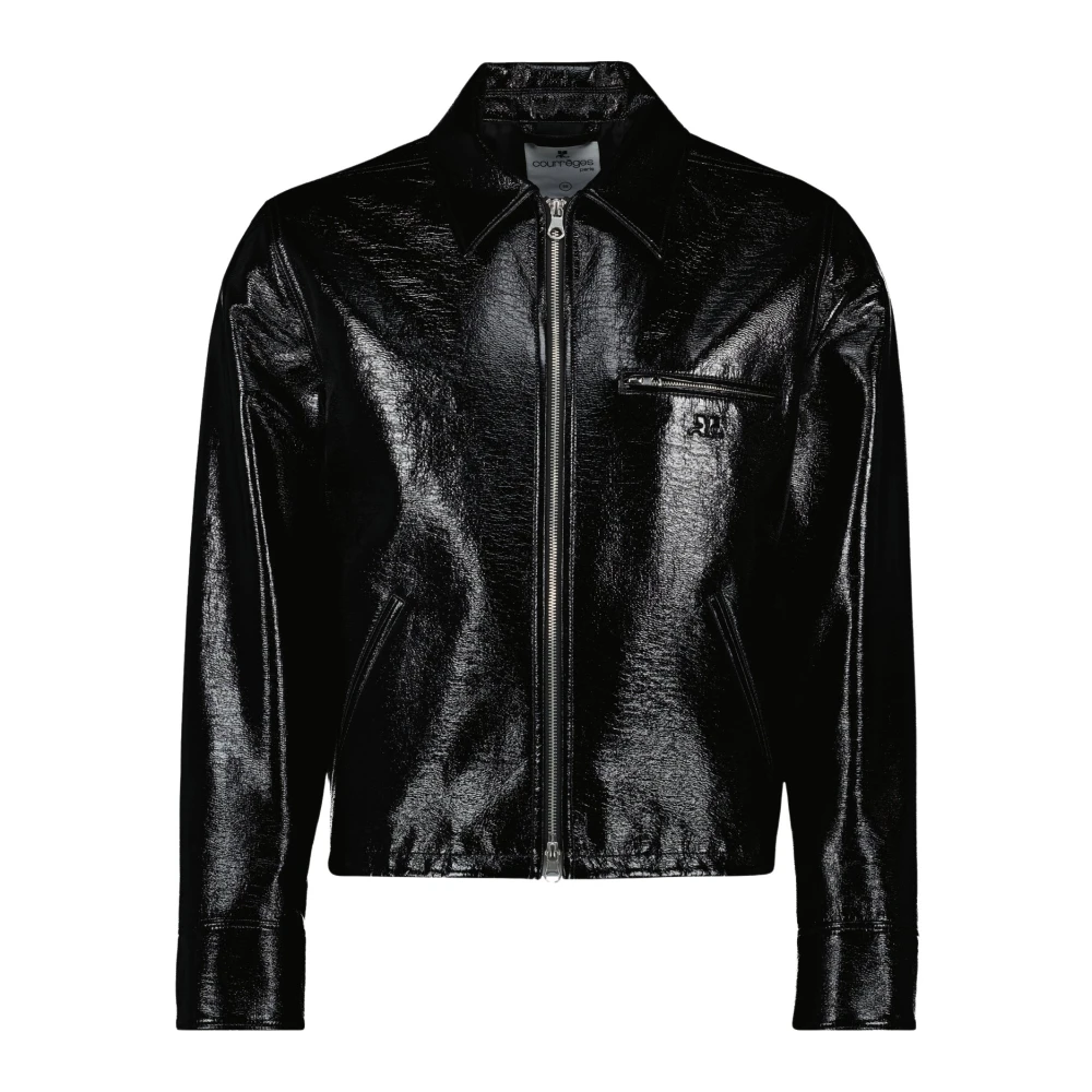 Courrèges Zwarte Vinyl Jas Lente-Zomer 2025 Black Heren