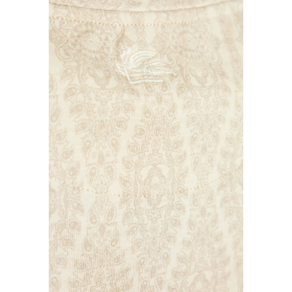 ETRO Katoenen T-shirt met print Beige Heren