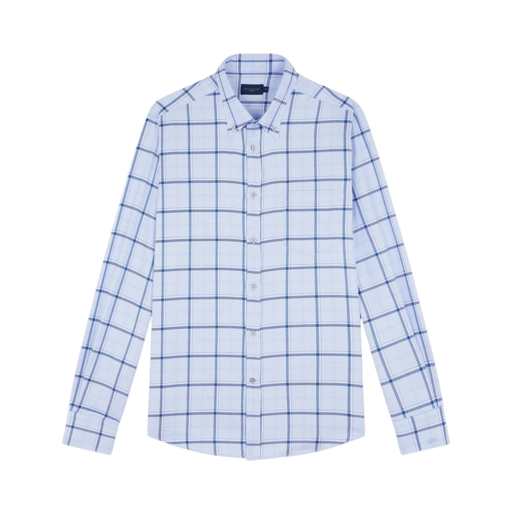 PAUL & SHARK Premium Katoenen Geruite Overhemd Blue Heren