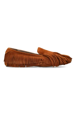 Sandy Suede Fringe Loafers