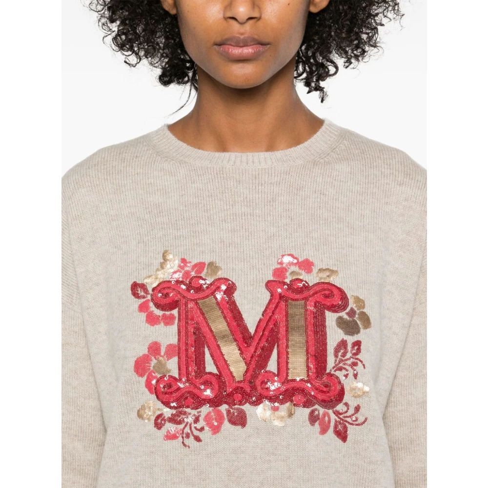 Max Mara Paillet Beige Sweater Beige Dames