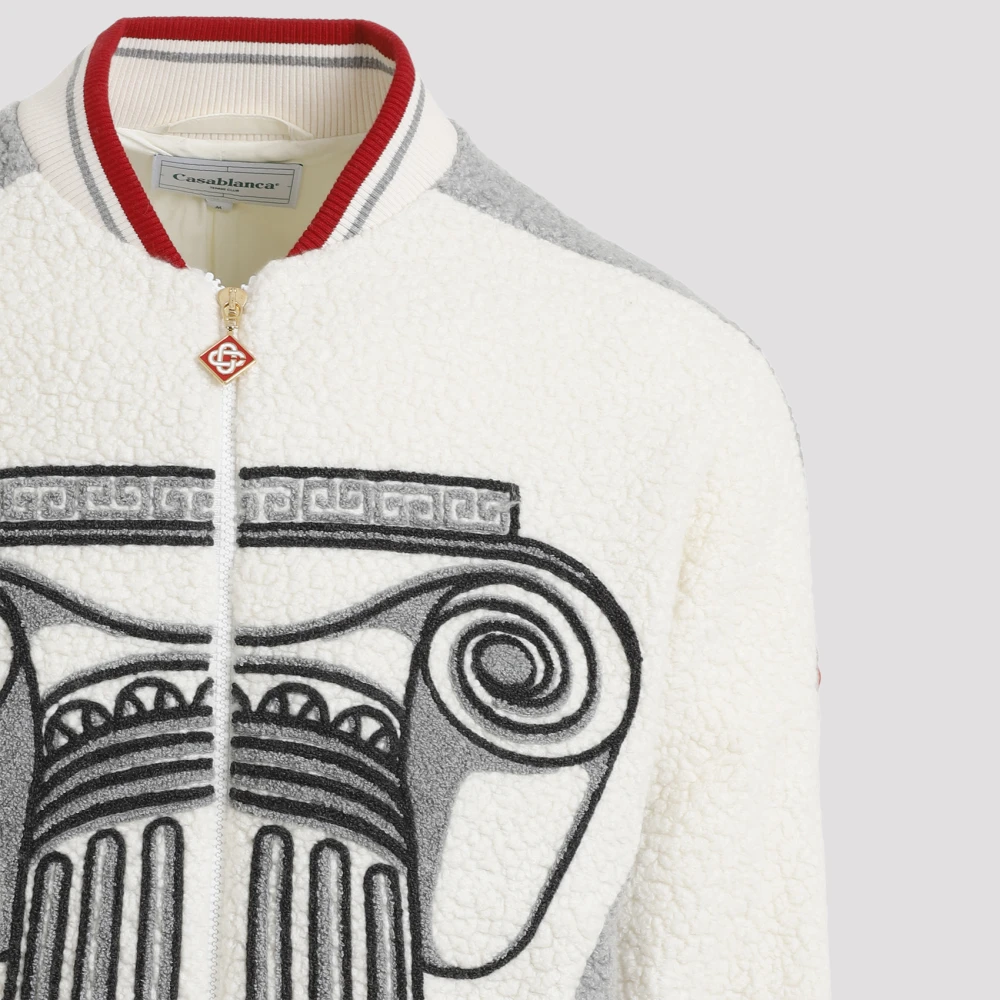 Casablanca Geborduurde Cashmere Jas in Wit White Heren