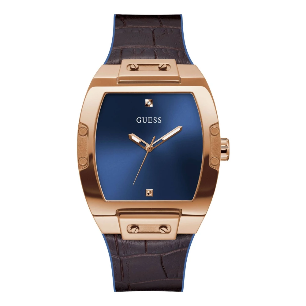 Guess Men's Yellow Minimalist Style Leather Bracelet Watch - Watches - One Size - Accessories