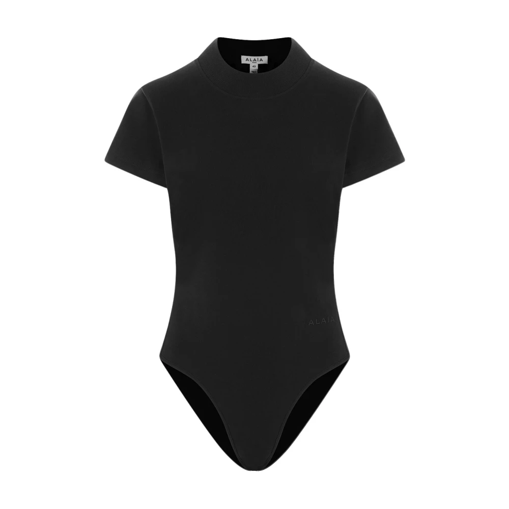 Alaïa Katoenen T-Shirt Body Top Black Dames